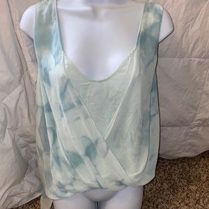 Women's Free People  green/white blouse sleeveless top, shirt, blouse, sz M